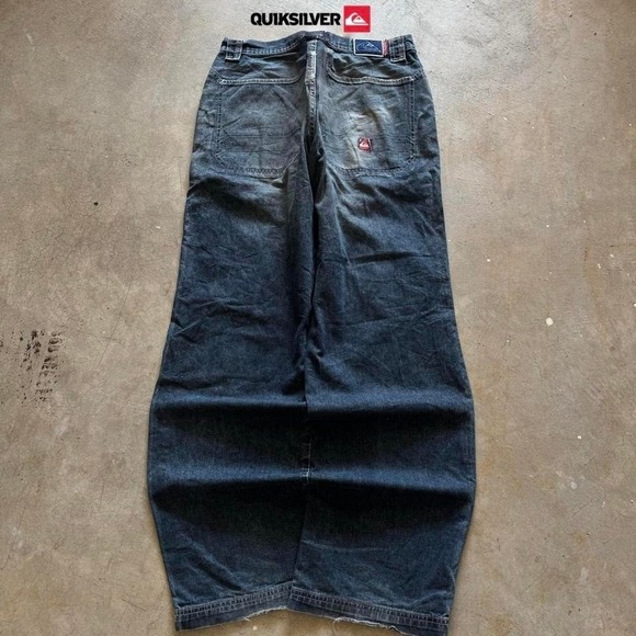 Quiksilver Other - Baggy Quiksilver Wide Leg Denim Jeans Surf Summer Vintage Y2K  34x33